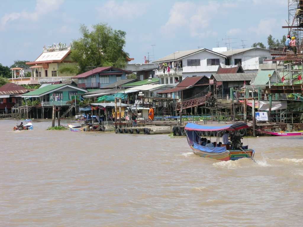 Bangkok 06 04 Ayutthaya Crusing Back To Bangkok After visiting Ayutthaya and Bang pa In, our tour boarded the River King Cruise with a delicious Thai buffet. We passed the time watching the river villages go by as we headed back to Bangkok.